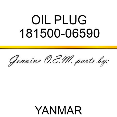OIL PLUG 181500-06590
