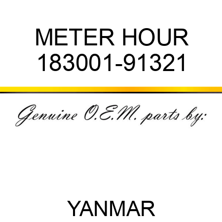METER, HOUR 183001-91321