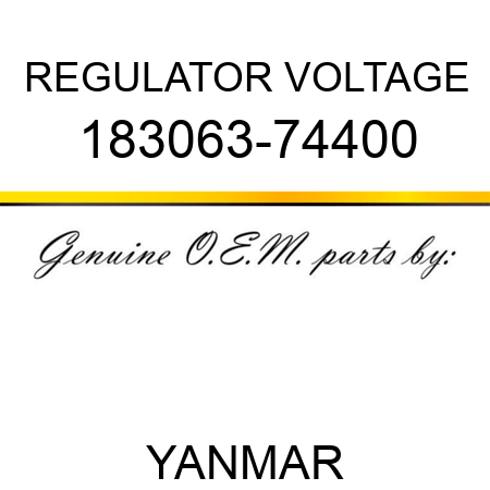 REGULATOR, VOLTAGE 183063-74400