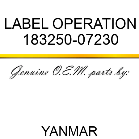 LABEL, OPERATION 183250-07230