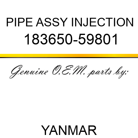 PIPE ASSY, INJECTION 183650-59801