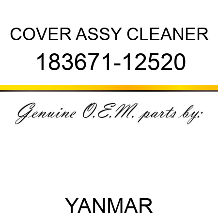 COVER ASSY, CLEANER 183671-12520