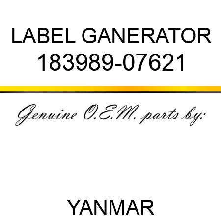LABEL, GANERATOR 183989-07621