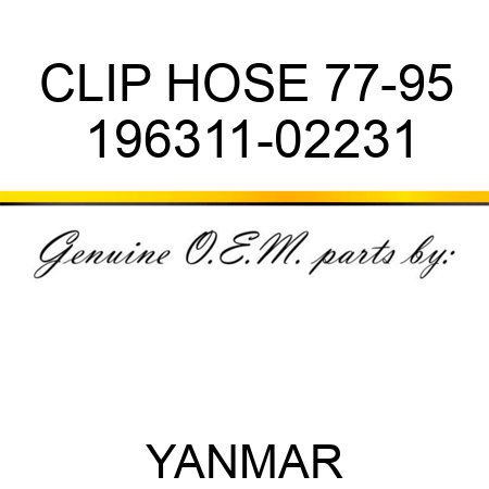 CLIP, HOSE 77-95 196311-02231