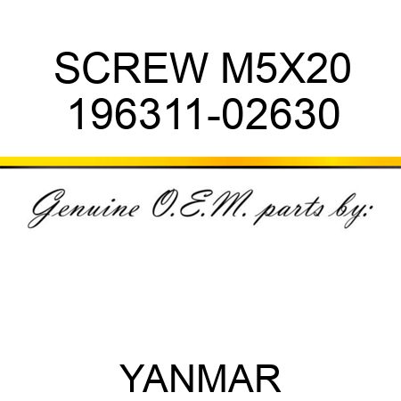 SCREW, M5X20 196311-02630