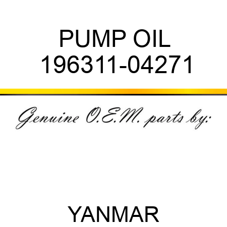 PUMP, OIL 196311-04271