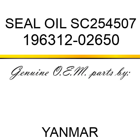 SEAL, OIL SC254507 196312-02650