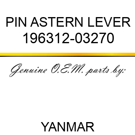 PIN, ASTERN LEVER 196312-03270