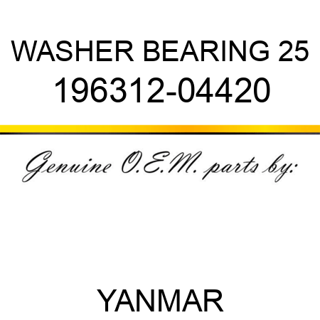 WASHER, BEARING 25 196312-04420