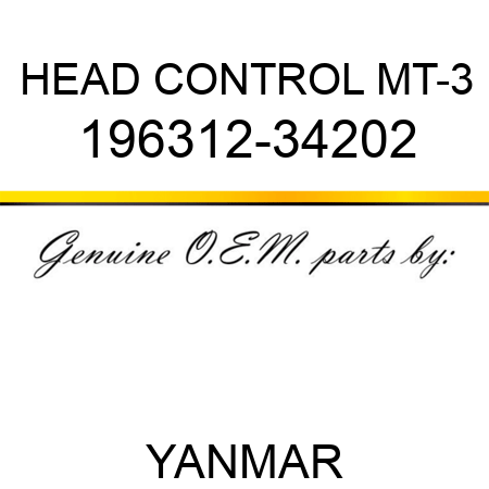 HEAD, CONTROL MT-3 196312-34202