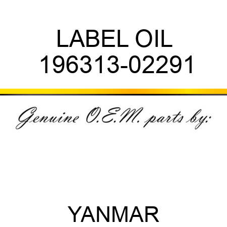 LABEL, OIL 196313-02291
