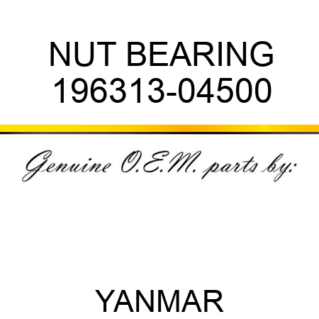 NUT, BEARING 196313-04500