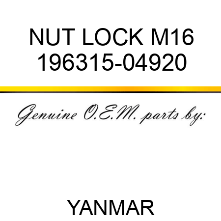 NUT, LOCK M16 196315-04920