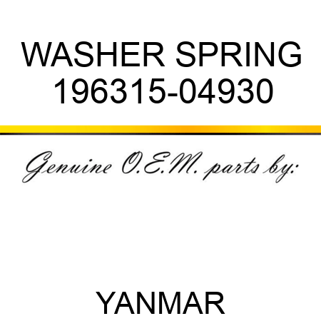 WASHER, SPRING 196315-04930