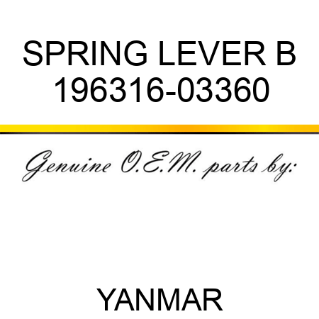 SPRING, LEVER B 196316-03360