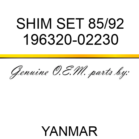 SHIM SET, 85/92 196320-02230