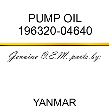 PUMP, OIL 196320-04640