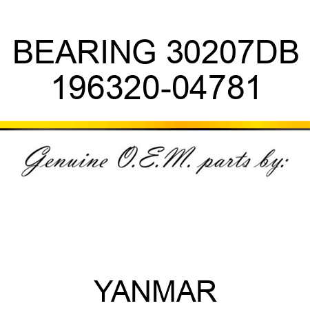 BEARING, 30207DB 196320-04781