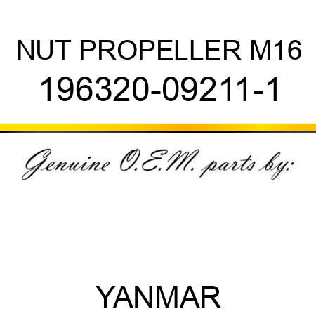 NUT, PROPELLER M16 196320-09211-1