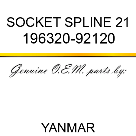 SOCKET, SPLINE 21 196320-92120