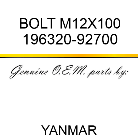 BOLT, M12X100 196320-92700
