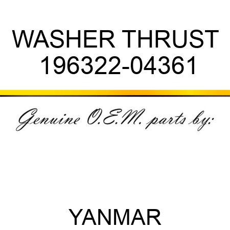 WASHER, THRUST 196322-04361