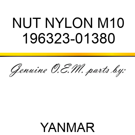 NUT, NYLON M10 196323-01380