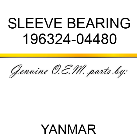 SLEEVE, BEARING 196324-04480