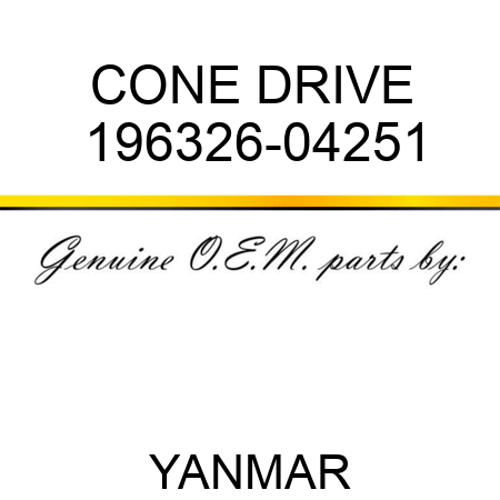 CONE, DRIVE 196326-04251