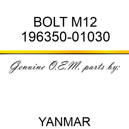 BOLT, M12 196350-01030