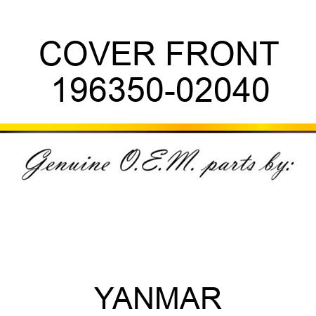 COVER, FRONT 196350-02040