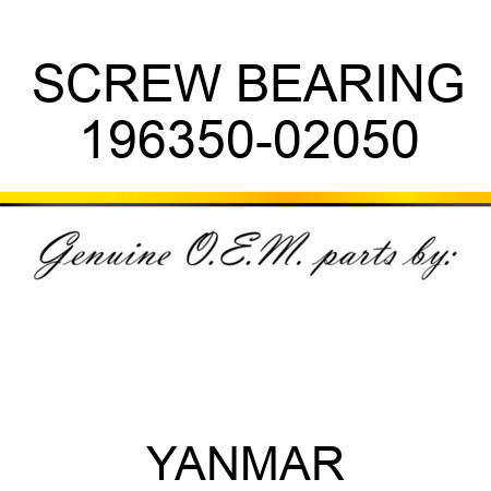 SCREW, BEARING 196350-02050