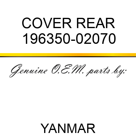 COVER, REAR 196350-02070