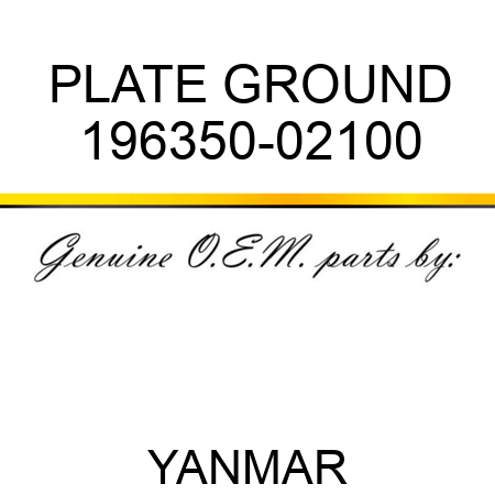 PLATE, GROUND 196350-02100