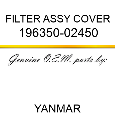 FILTER ASSY, COVER 196350-02450