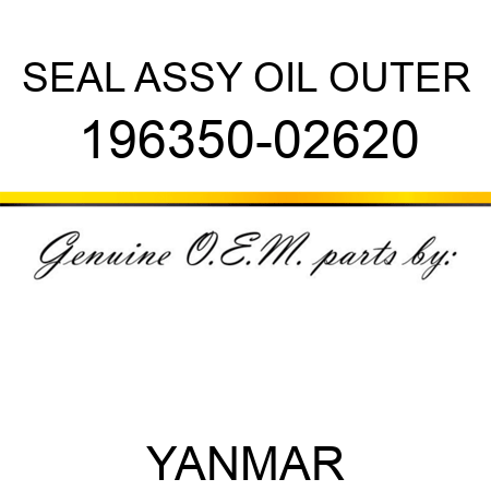 SEAL ASSY, OIL OUTER 196350-02620
