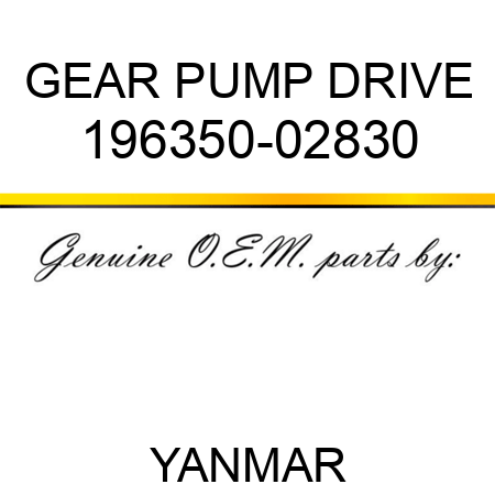 GEAR, PUMP DRIVE 196350-02830
