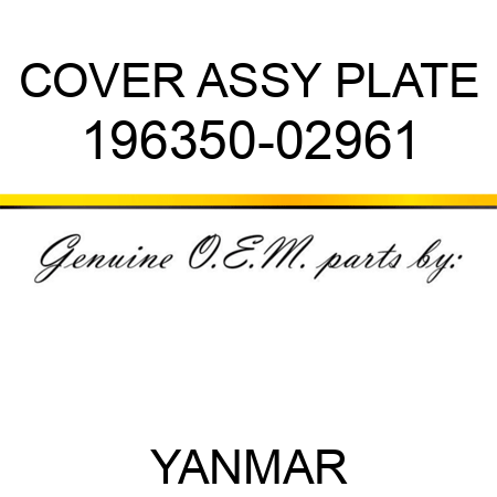 COVER ASSY, PLATE 196350-02961