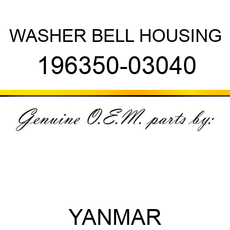 WASHER, BELL HOUSING 196350-03040