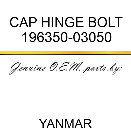 CAP, HINGE BOLT 196350-03050
