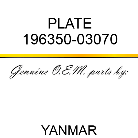PLATE 196350-03070