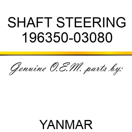 SHAFT, STEERING 196350-03080