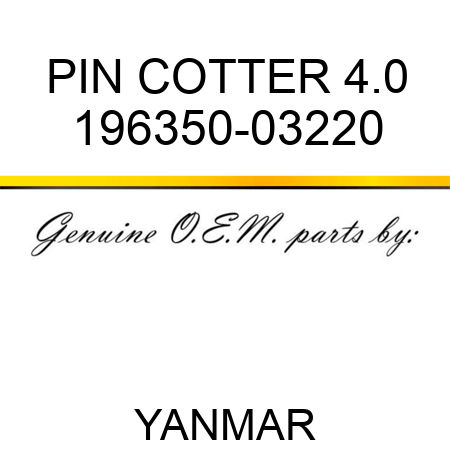 PIN, COTTER 4.0 196350-03220