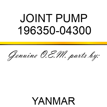 JOINT, PUMP 196350-04300