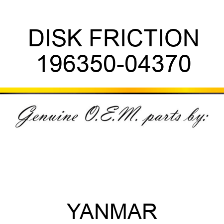 DISK, FRICTION 196350-04370