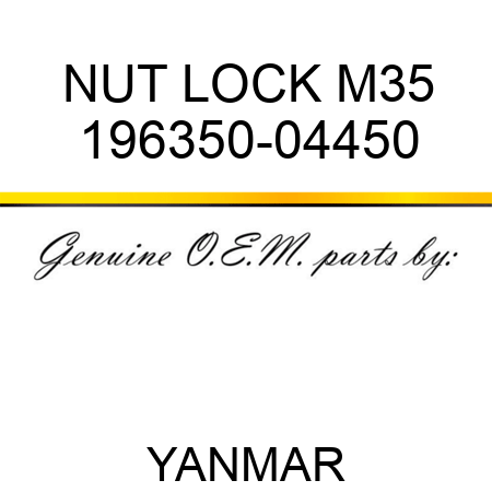NUT, LOCK M35 196350-04450