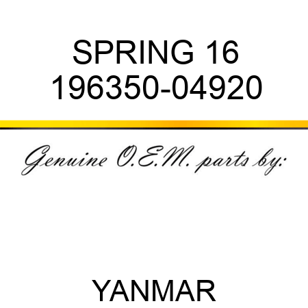 SPRING, 16 196350-04920