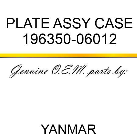 PLATE ASSY, CASE 196350-06012