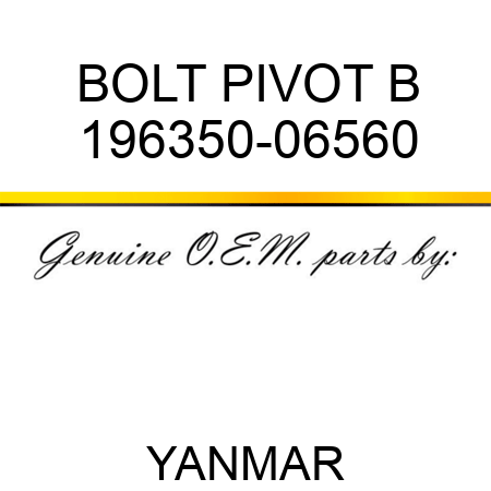BOLT, PIVOT B 196350-06560