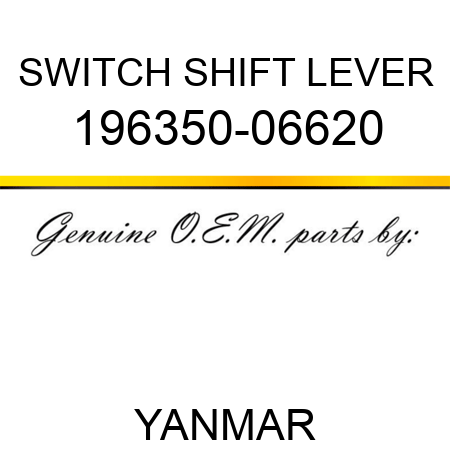 SWITCH, SHIFT LEVER 196350-06620